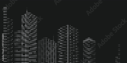 Modern city skyline life abstract background design with square design concept. City skyscraper silhouette. Vector illustration in flat design