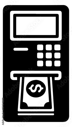 ATM Cash Withdrawal Banking Machine Illustration