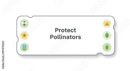 Protect pollinators concept with eco friendly icons on white background