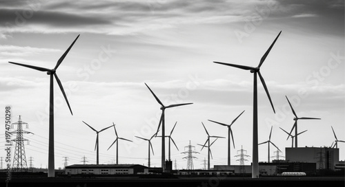 Wind Turbines Generating Renewable Energy.