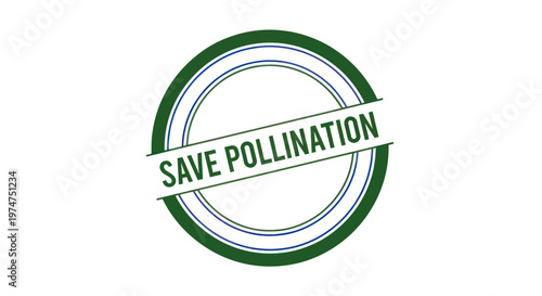 Save pollination eco friendly symbol with green text on white background