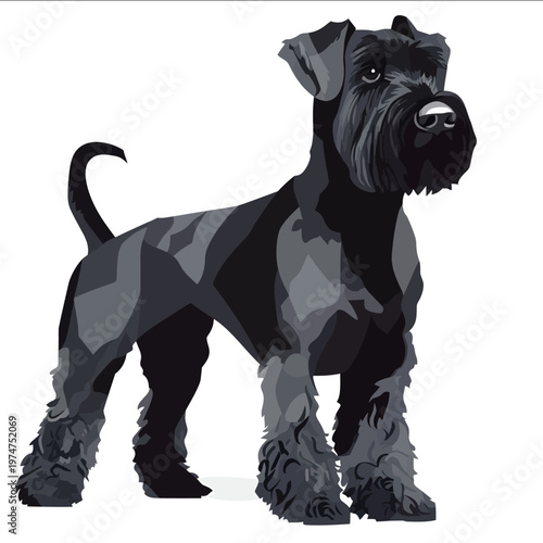 simple vector Kerry Blue Terrier clipart illustration white background vector art style simple design flat illustration no shadows