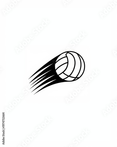 A black pen drawing a curved line on a plain white background isolated on white background