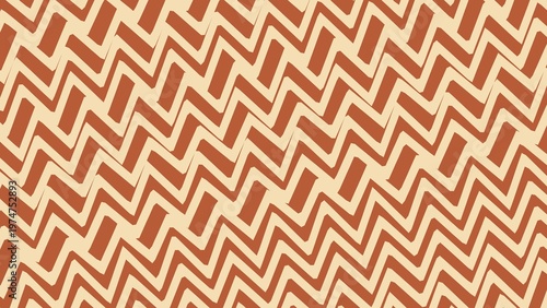 Bold Geometric Pattern Warm Brown Beige Zigzag
