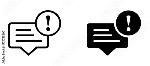 Alert Message Icon. Chat Bubble with Exclamation Mark, Warning Communication Concept
