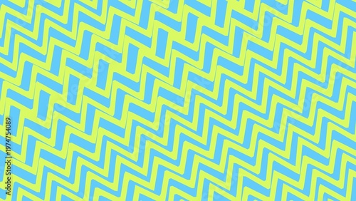 Vibrant Zigzag Pattern in Lime Green and Blue