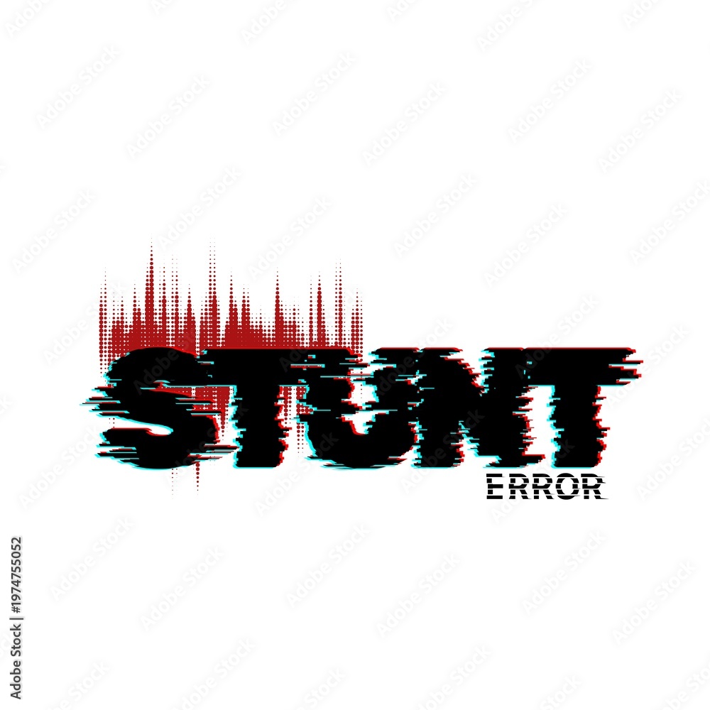 Obraz premium Glitch core Stunt Logo Design for Action Sports and Extreme Brands
