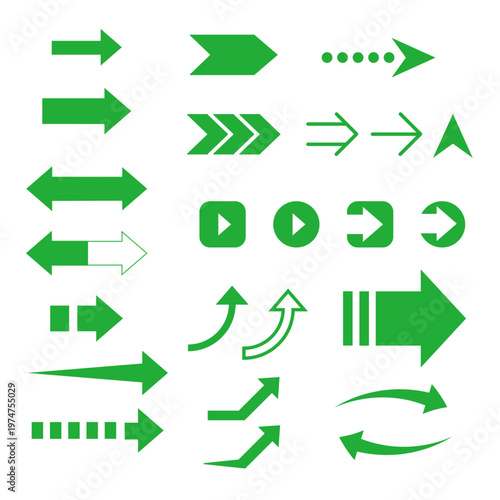 いろんな形の矢印のアイコンセット