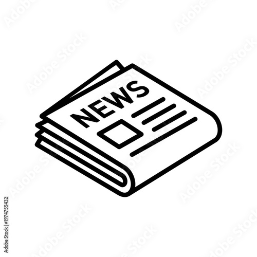 Daily news newspaper icon. minimal outline media and journalism vector illustration.