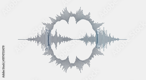 Abstract Circular Sound Wave Visualization Graphic