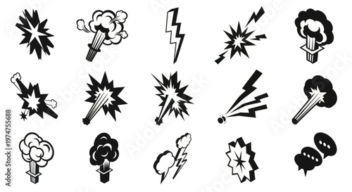 Explosion and lightning graphic effects.