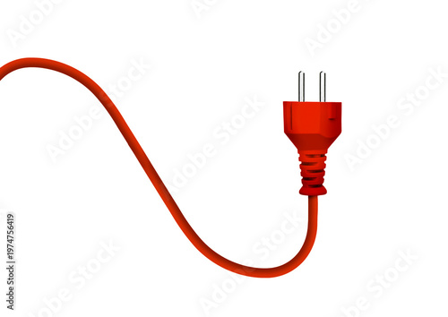 Rotes Stromkabel und Rote Steckdose