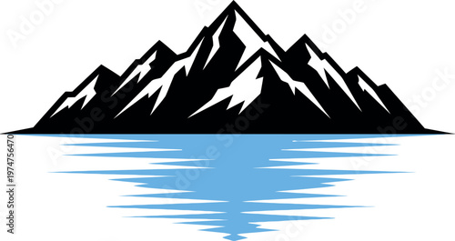 Majestic mountain peak reflected in calm water, representing nature's grandeur.