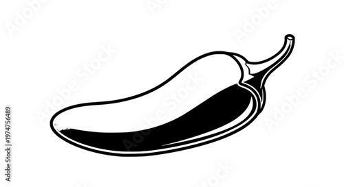 Fresh Jalapeño Pepper Vector, Glossy Spicy Chili Illustration for Food Design