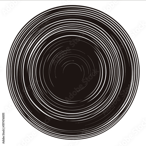 vector Concentric circles silhouette black on white background simple shapes svg vector graphic