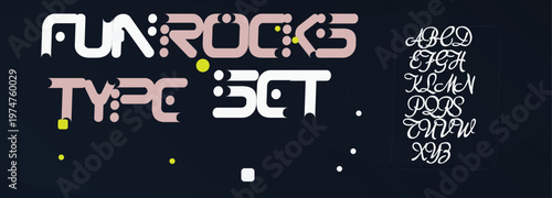 Fun Rocks Type Set Font Styles typography black background