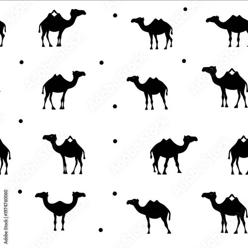 vector camel silhouette black on white background simple shapes svg pattern