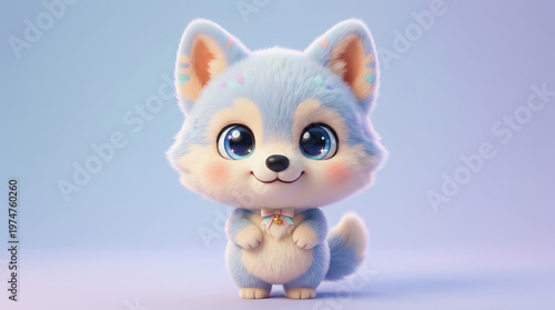 Adorable Blue Puppy Portrait, Soft Lighting, Cute Expression