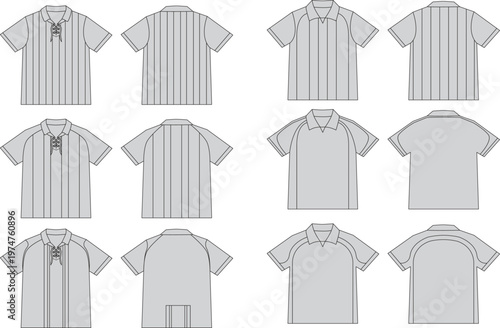 Vector Short Sleeve Polo Shirt Jersey Design Templates