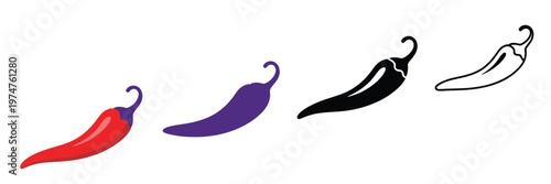 Chili pepper heat levels mild green medium hot extra hot with fire rating scale illustration