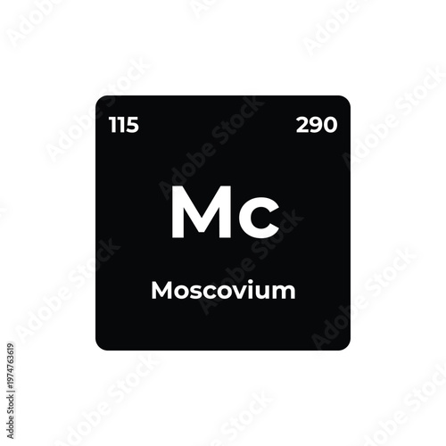 Moscovium (Mc), atomic number 115, is a superheavy synthetic element in the periodic table, explored in scientific research for its rare and unstable properties.