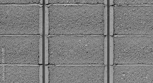Concrete Wall with Visible Grout Lines
