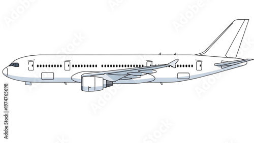 Vector CAD design of a large airplane in flight mode