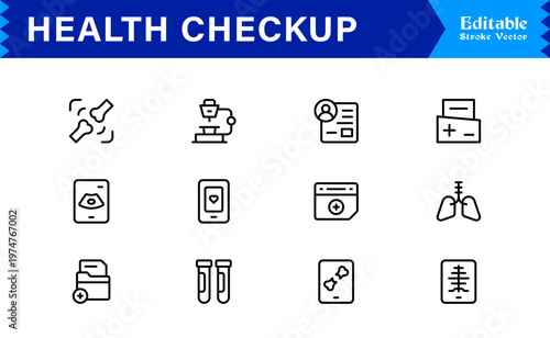 Explore a Unique Health and Wellness line icon pack, perfect for modern and comprehensive applications.