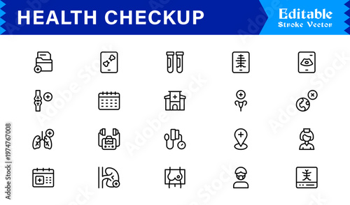 Explore a Unique Health and Wellness line icon pack, perfect for modern and comprehensive applications.