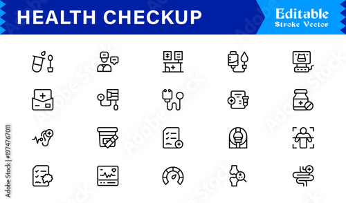 Explore a Unique Health and Wellness line icon pack, perfect for modern and comprehensive applications.