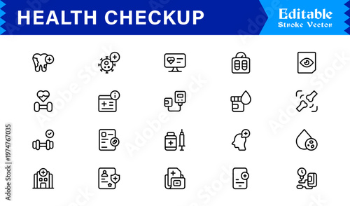 Explore a Unique Health and Wellness line icon pack, perfect for modern and comprehensive applications.