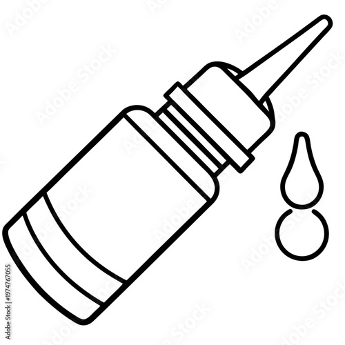 nasal spray line art vector