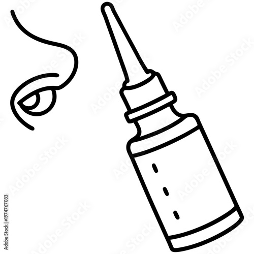 nasal spray line art vector