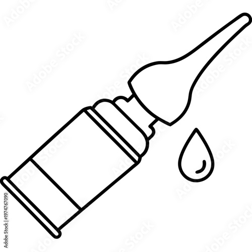 nasal spray line art vector