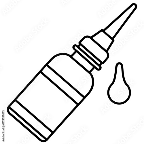 nasal spray line art vector