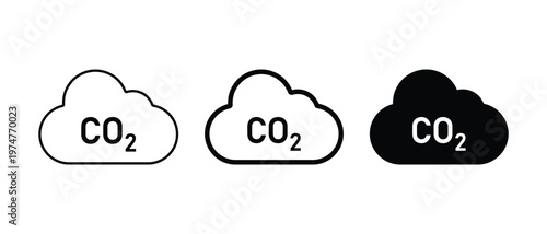 CO2 Cloud Emission Vector Icon for Environmental Pollution Climate Change Design