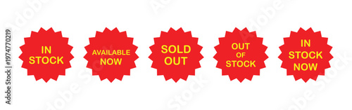 Stock Status Vector Icon Labels for Retail Availability Sale Product Design