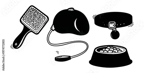 Abstract graphic composition with food elements