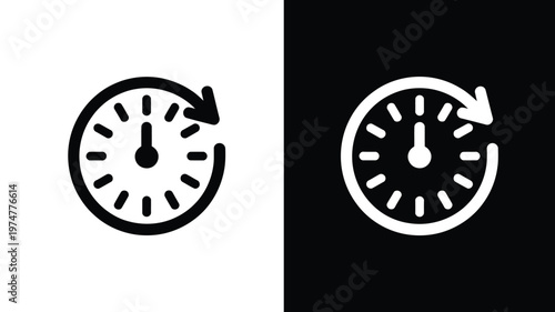 Uptime icon and downtime symbol simple flat design illustration server status monitoring concept
