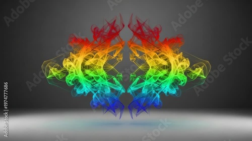 Abstract colorful smoke swirls over gradient background