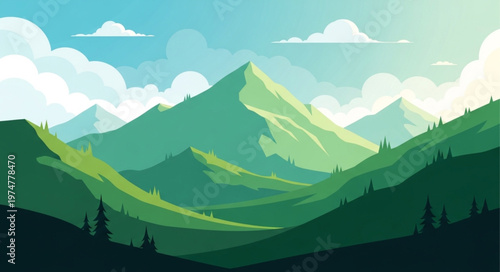 landscape with mountains