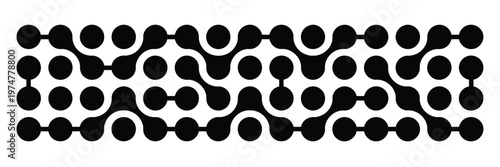 Connected dots icon circles pattern sign integration symbol abstract point movement connected round blobs transition metaballs smooth fluid vector illustration modern design.