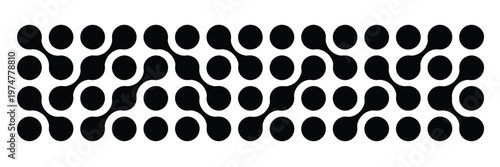 Connected dots icon circles pattern sign integration symbol abstract point movement connected round blobs transition metaballs smooth fluid vector illustration modern design.
