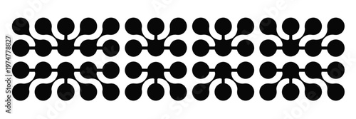 Connected dots icon circles pattern sign integration symbol abstract point movement connected round blobs transition metaballs smooth fluid vector illustration modern design.