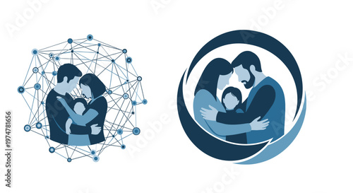 A modern abstract graphic representing global connections and networks. Ideal for illustrating concepts of communication, collaboration, and digital t