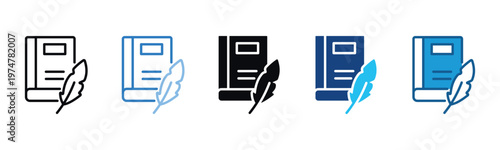 Author Icon Set Multiple Style Of