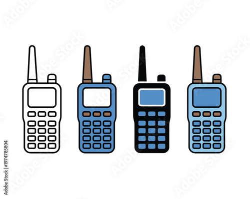Walkie talkie icon vector portable radio transceiver symbol security communication emergency response design