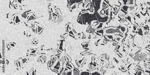 Abstract monochrome intricate cellular pattern with granular texture and interconnected organic shapes creating a complex biological-like background