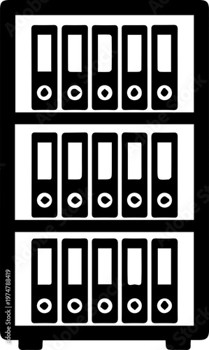 Office Cabinet with Organized Binders and Files Illustration