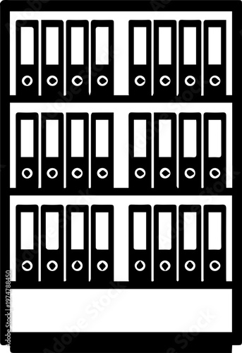 Office Cabinet with Organized Binders and Files Illustration